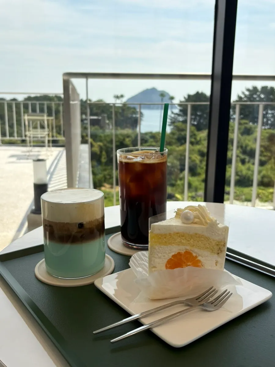 Table setting with drinks and desserts at Forest Jeongbang