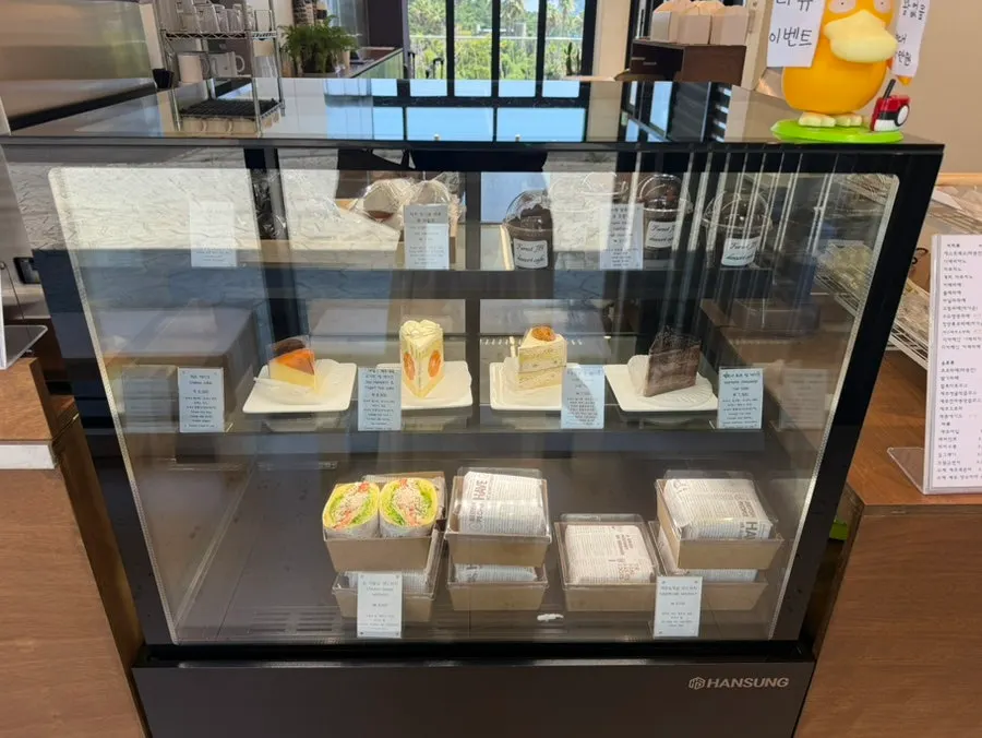 Showcase filled with desserts