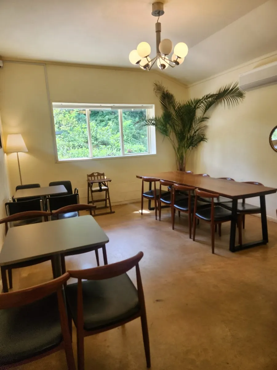 Seating area in what looks like a converted house