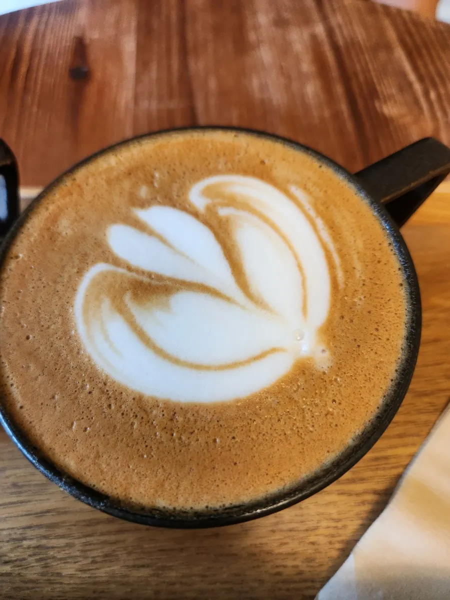 A cup of hot caffe latte