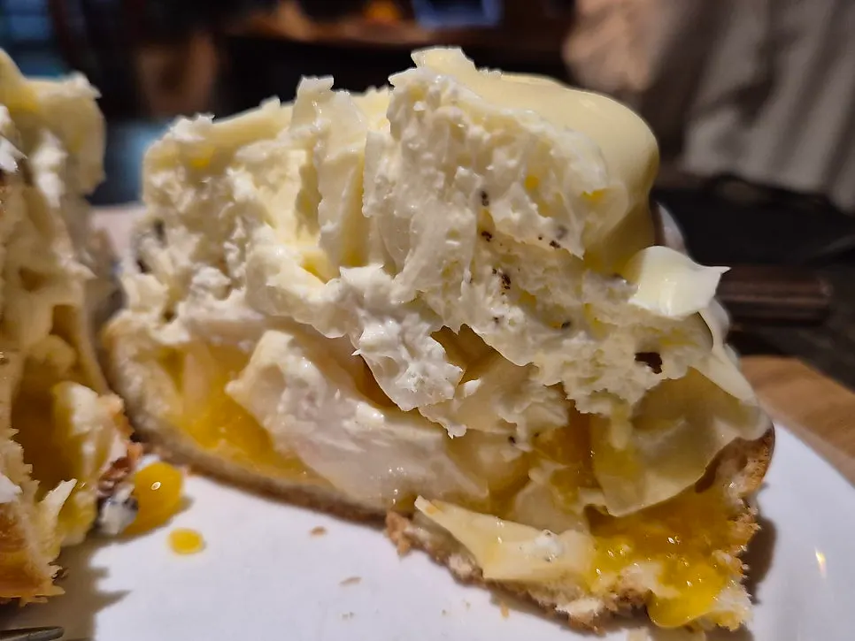 Peach wakku salt bread served on a plate