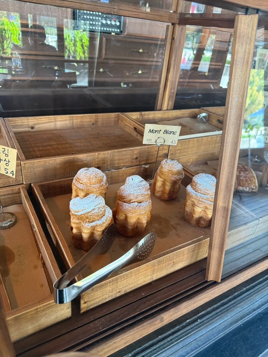 Croffles and baked goods on display