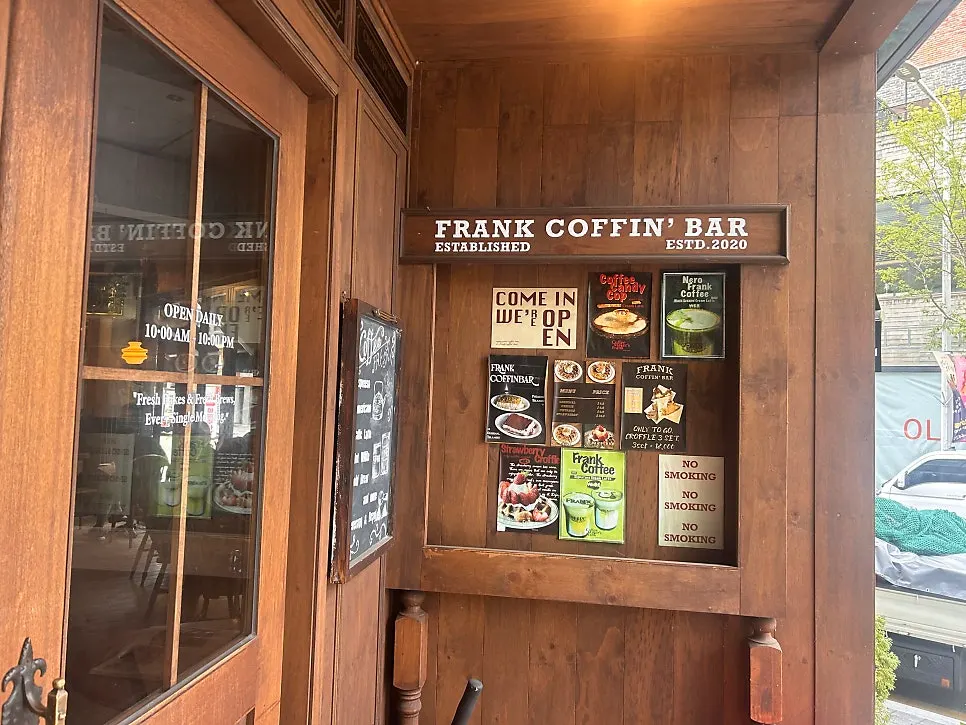 Interior view of Frank Coffee Bar with a European feel