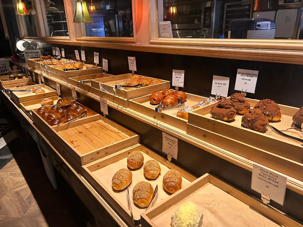 Butter salt bread in the display case
