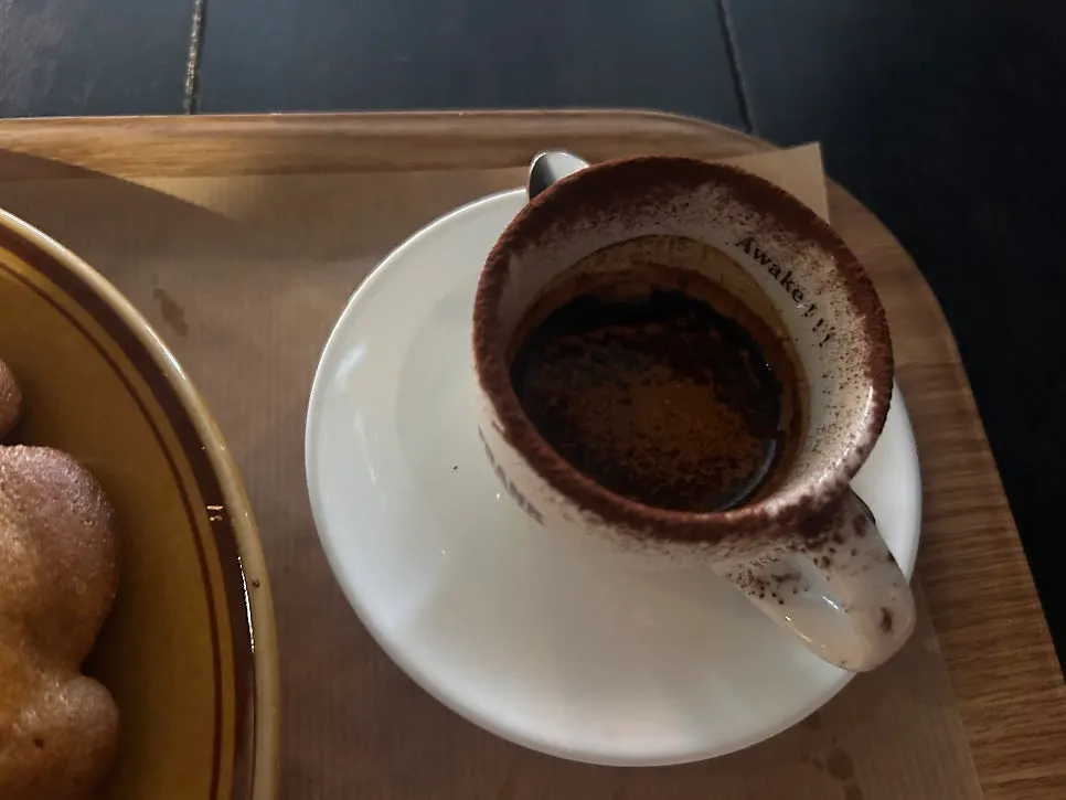 Frank Coffee cream latte set on the table