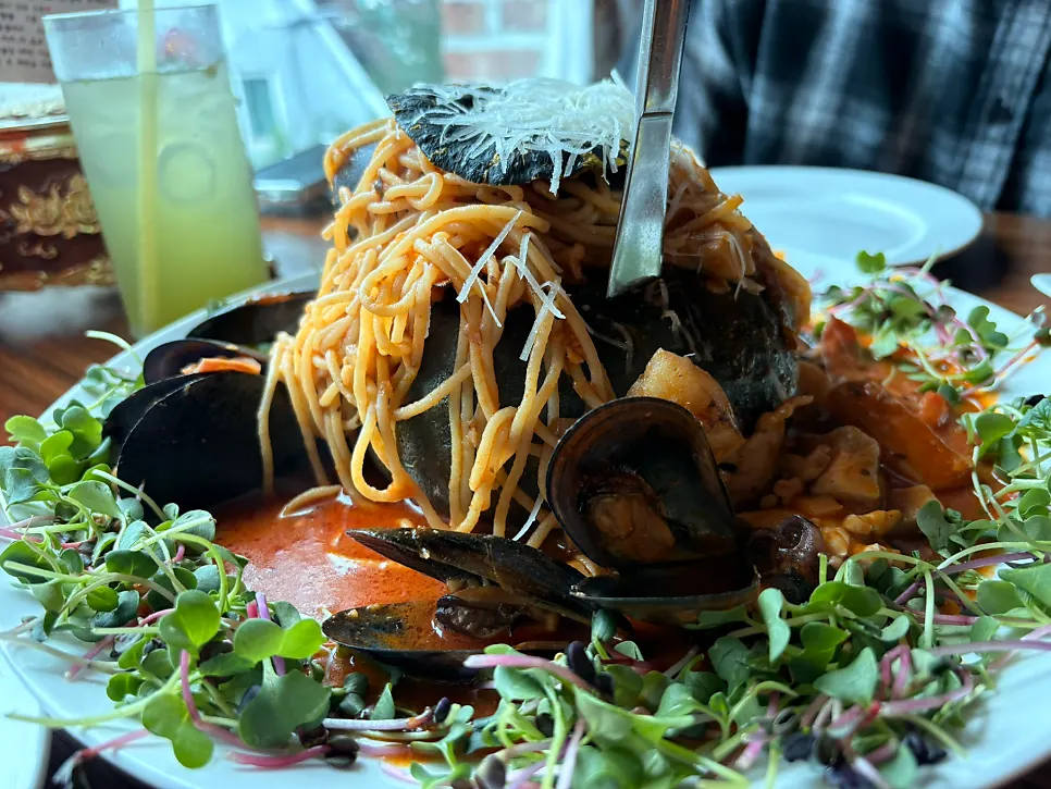 Zuca dolce pasta served in a whole pumpkin