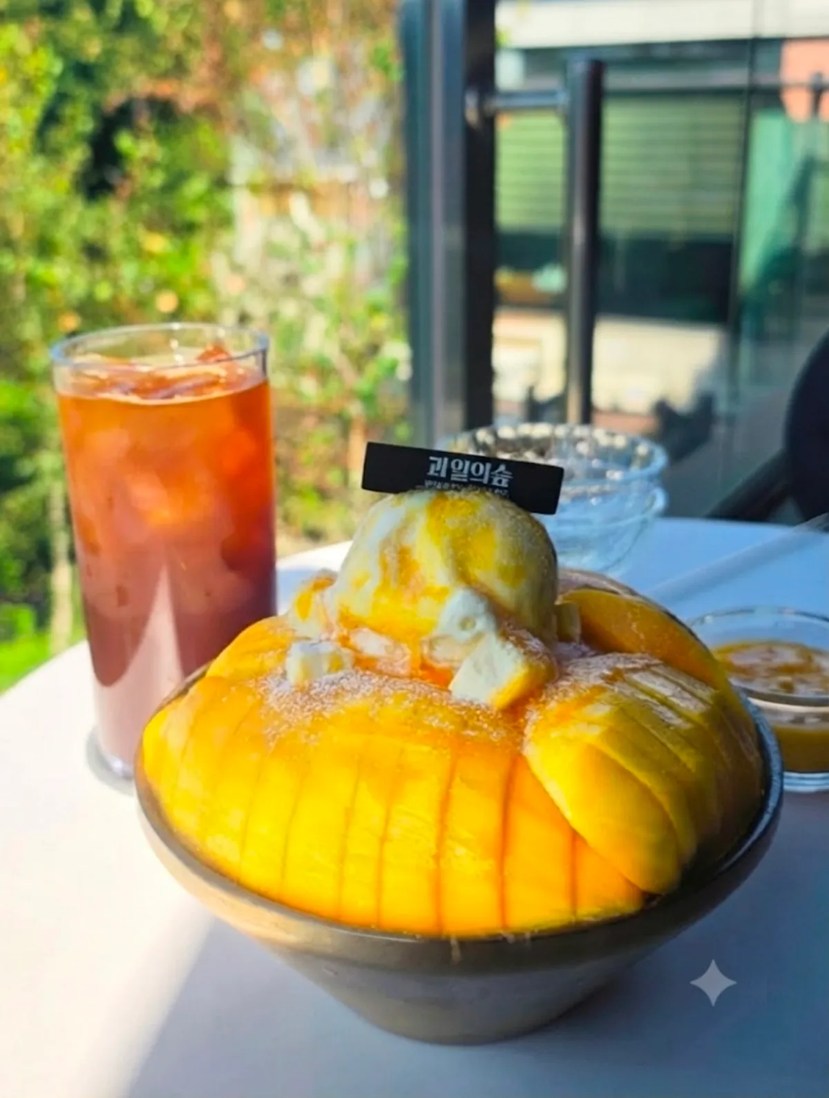 Fresh mango snow bingsu at Fruit Forest near Simhaksan in Paju