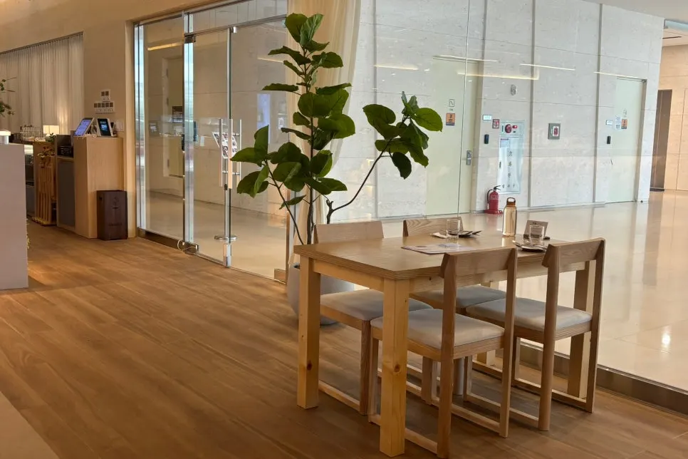 Warm-toned interior of Pyu Euljiro