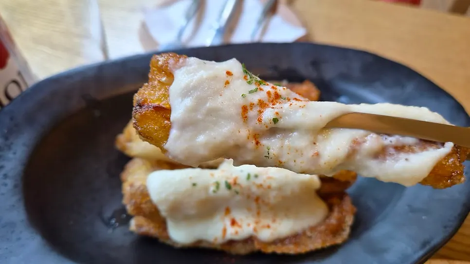 Plate of crispy fried eggplant