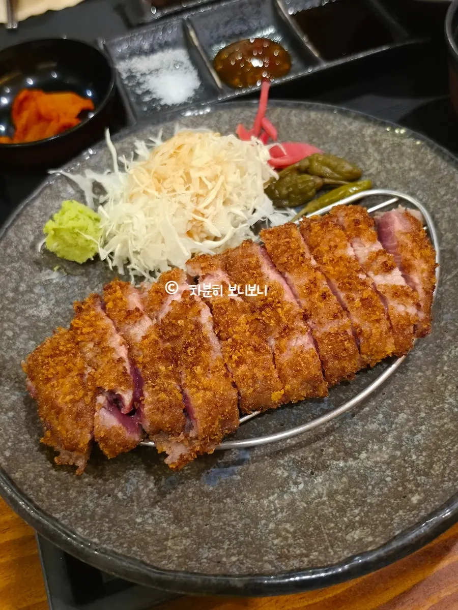 Aged gyukatsu served rare