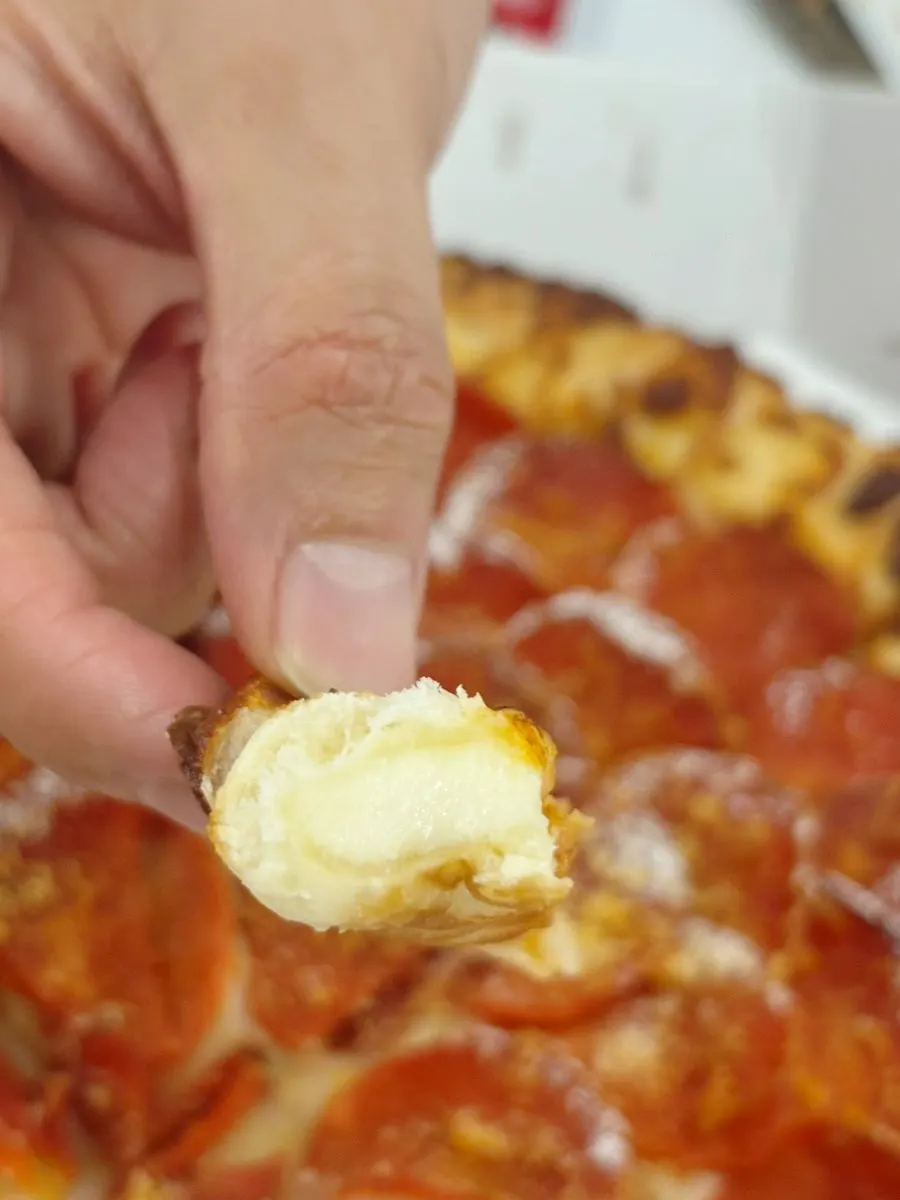 Cross-section of the chewy milk dough