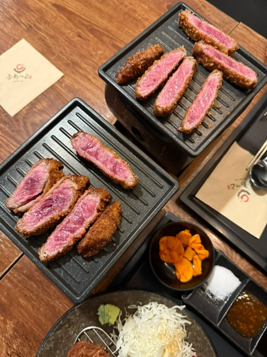 Personal tabletop stove with gyukatsu at Hurato Sikdang