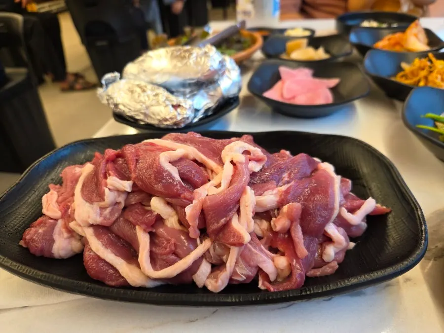 Vivid color of fresh duck before grilling