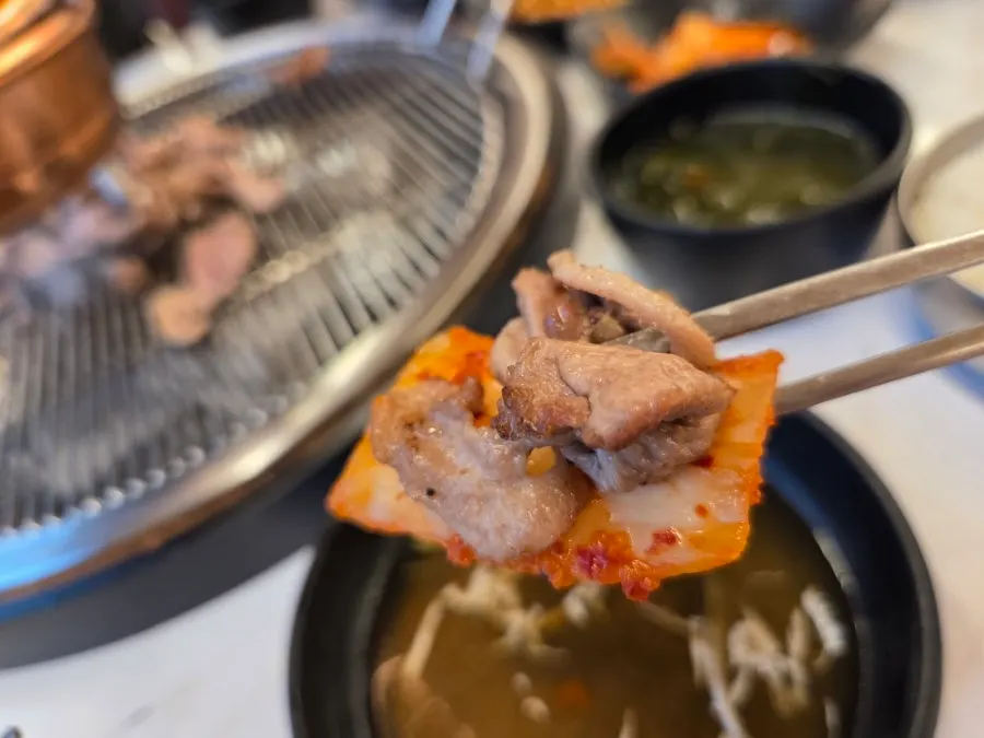 Duck paired with kimchi