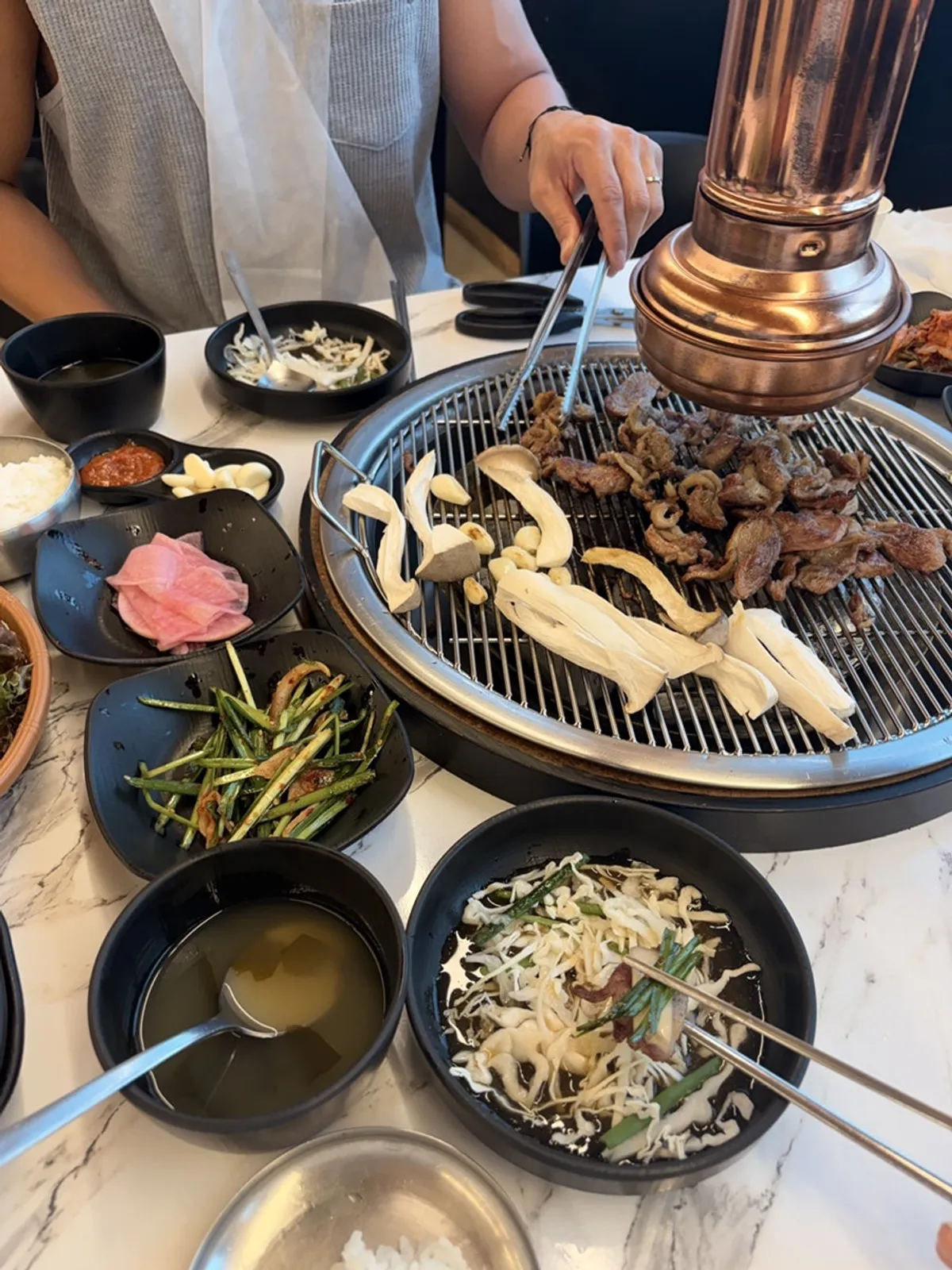 Close-up of charcoal-grilled duck