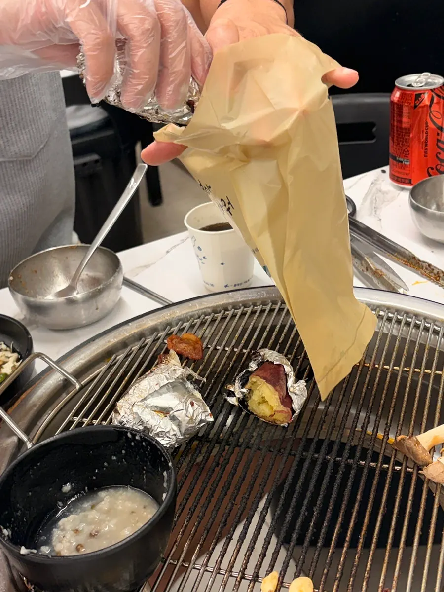 Duck and mushrooms together on the grill