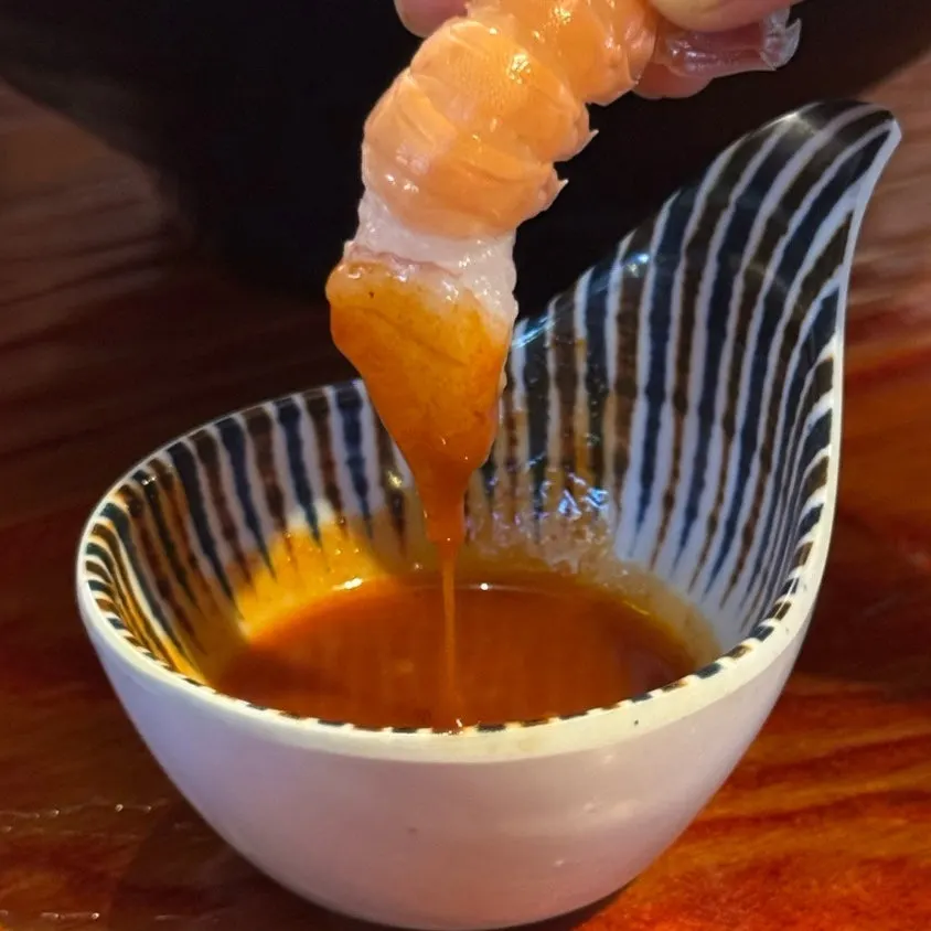 살이 꽉 찬 딱새우회 클로즈업