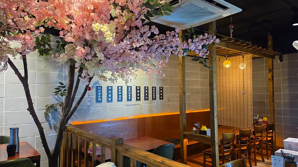 Wall decorated with bottles inside the bar