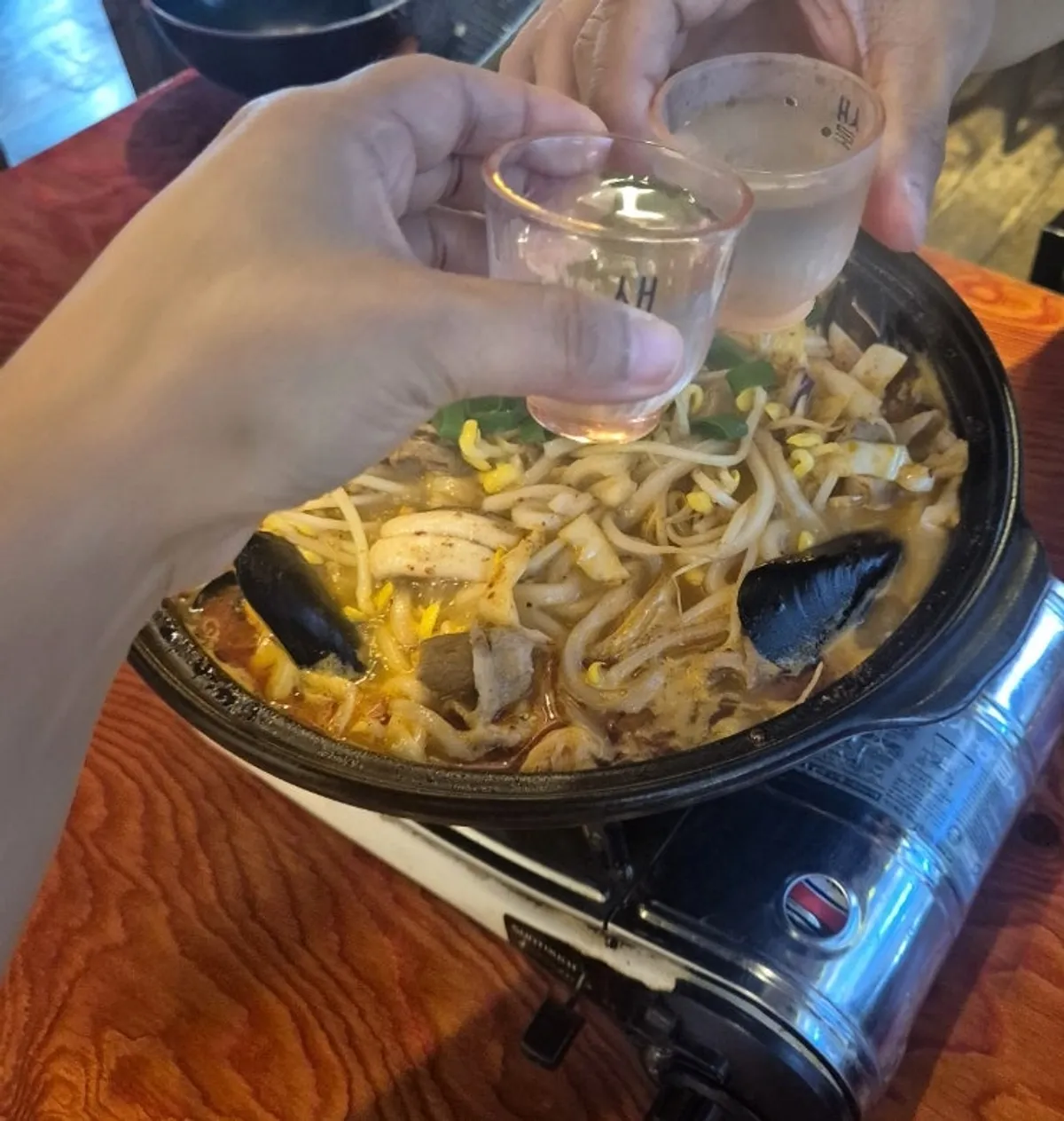 Spicy jjamppong tang with mussels and squid