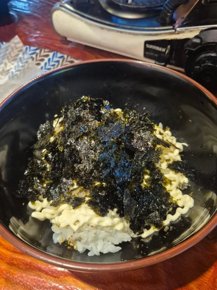 A plate of the added rice ball