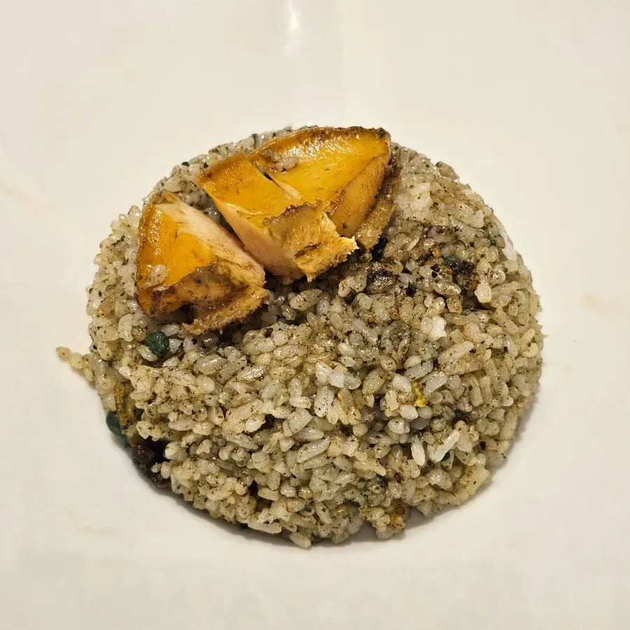 Gaehwaok's abalone rice topped with grilled abalone