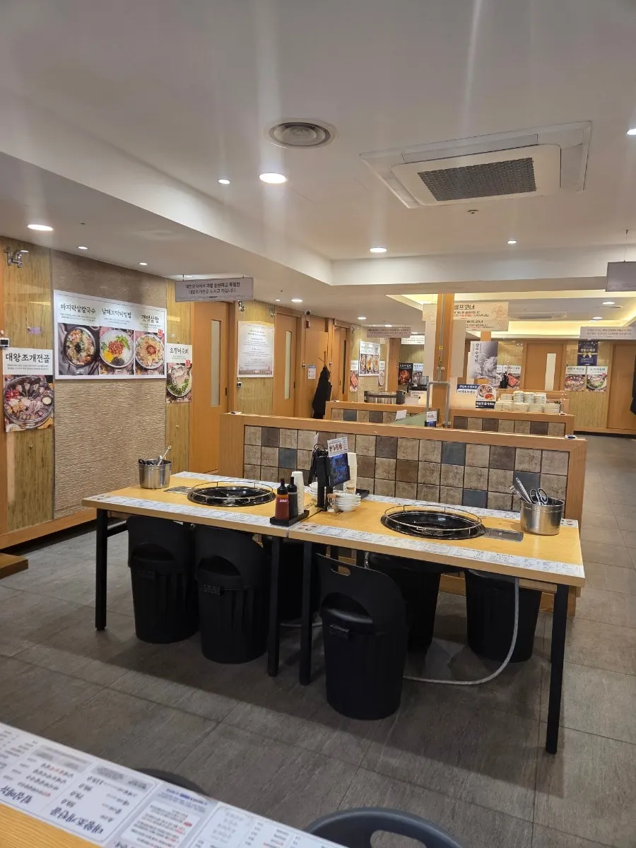 Interior with generously spaced tables
