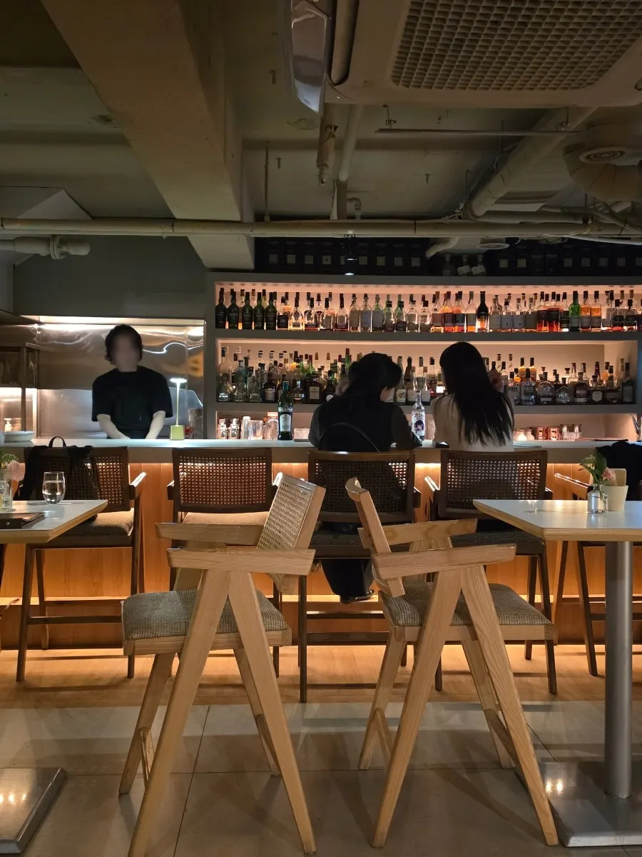Interior of Gak Seoul with dim lighting