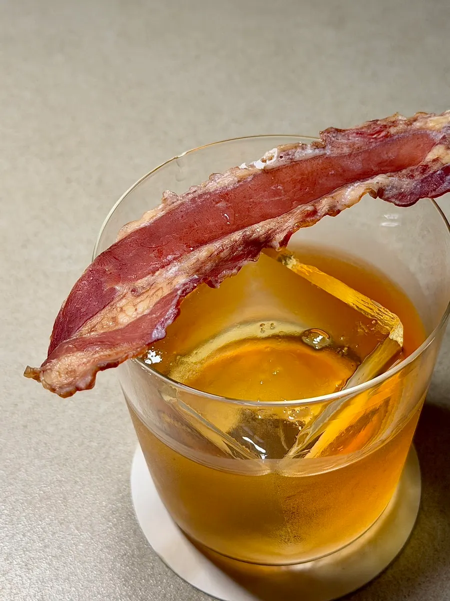 GAK's Old Fashioned topped with bacon