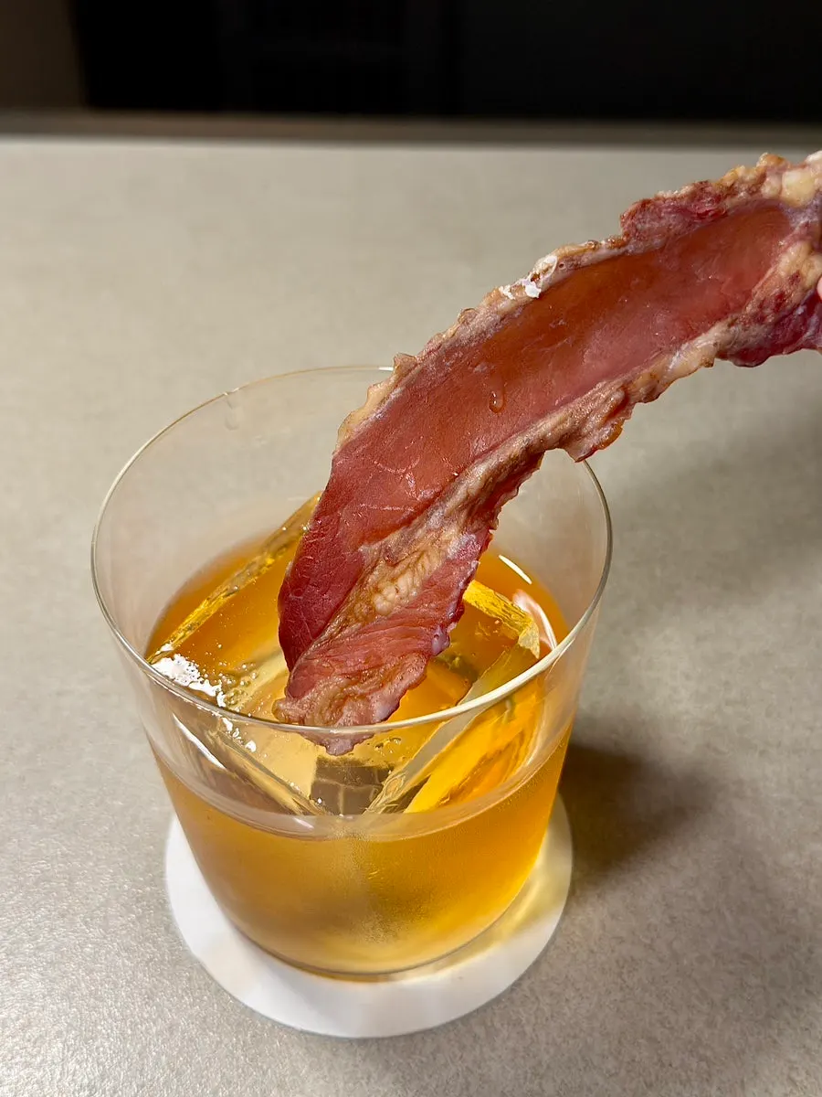 Detail of the whiskey-based Old Fashioned