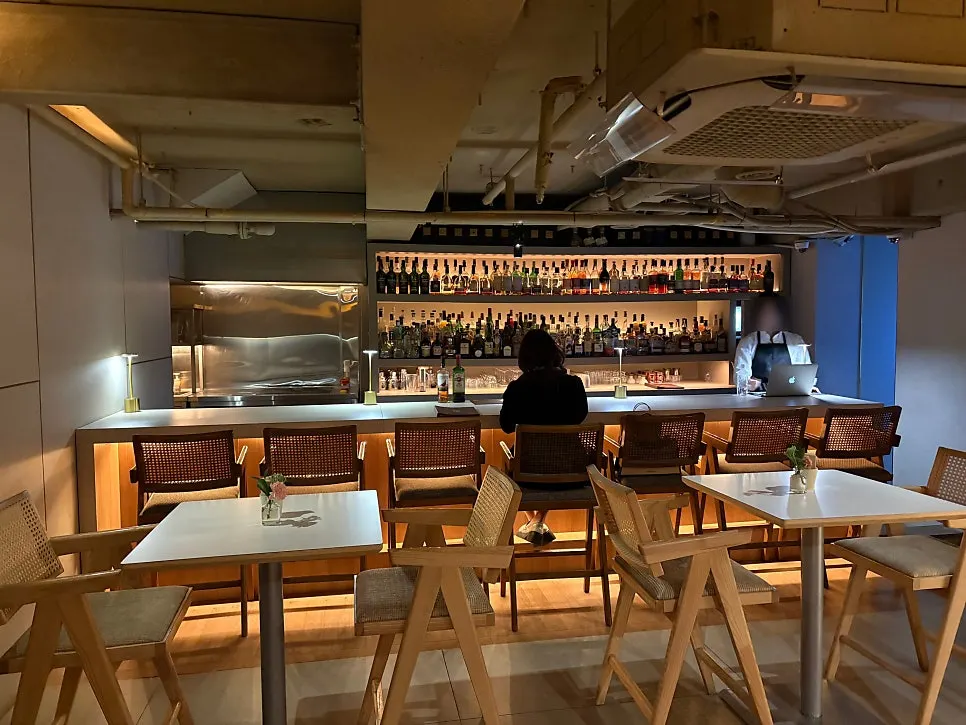 Interior of Gak Seoul lit with soft ambient lighting