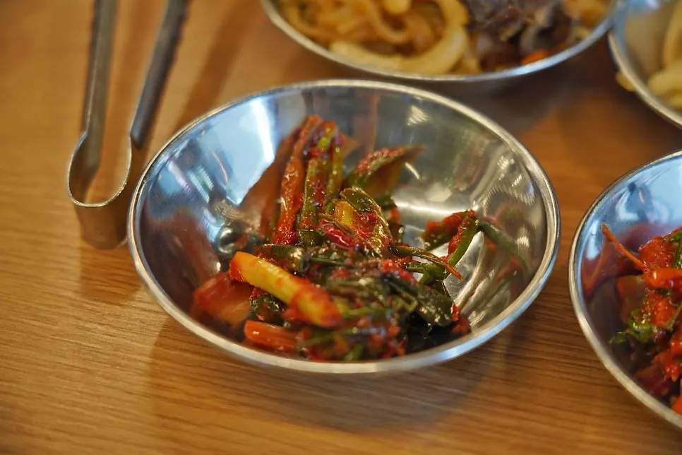 Neatly arranged side dishes