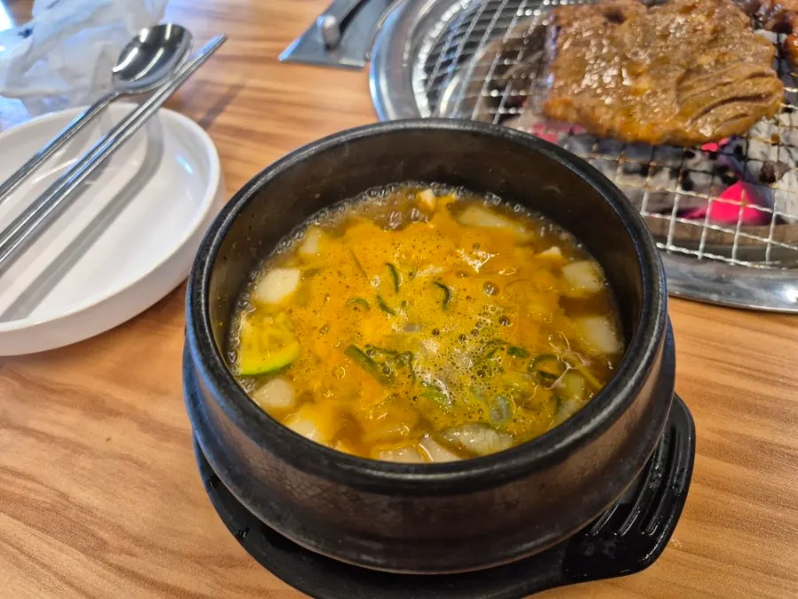 Doenjang jjigae served as a free side dish