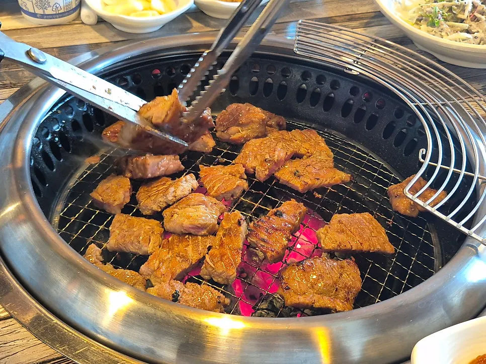 Barley doenjang served alongside the meat