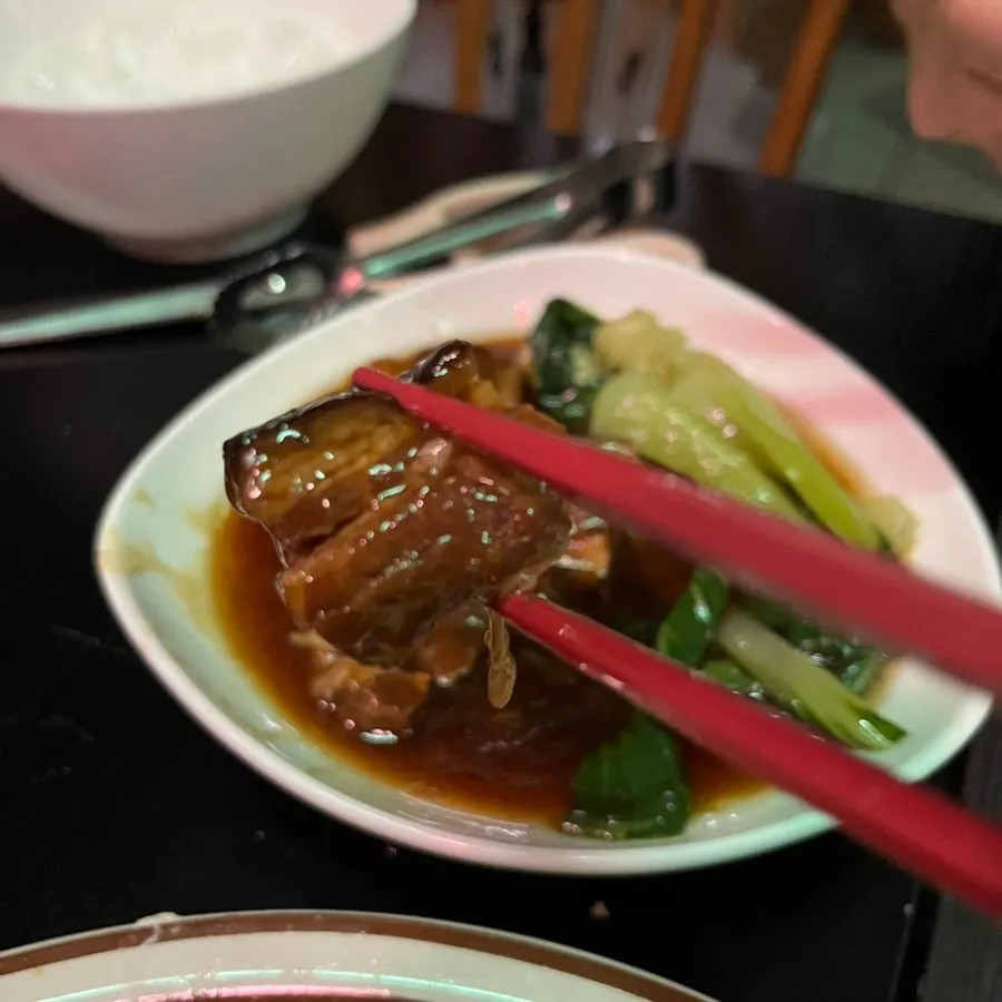A half plate of dongpo pork belly at Yongju