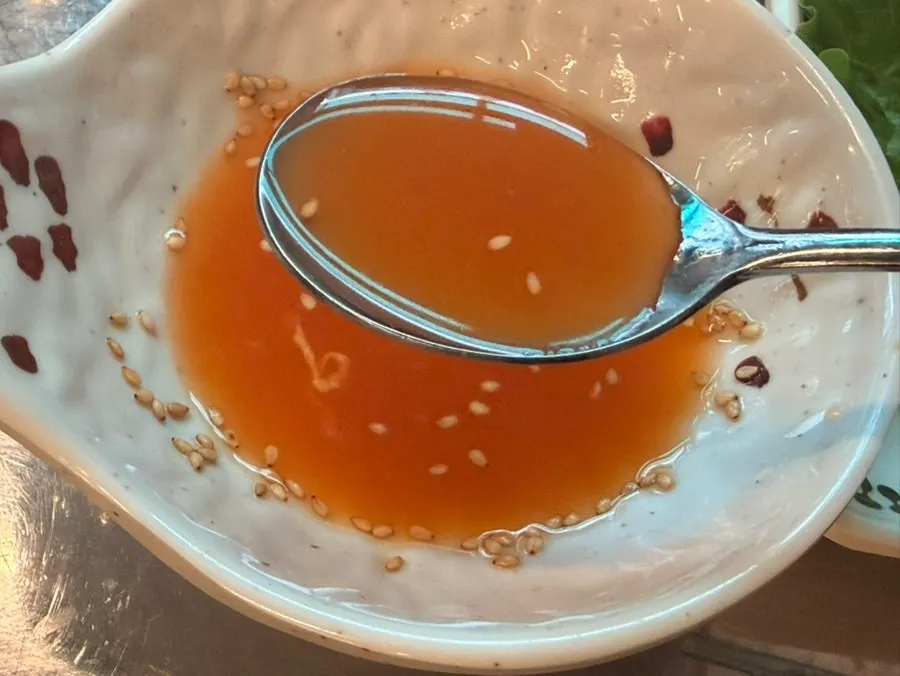 Yeolmu noodle soup broth paired with meat