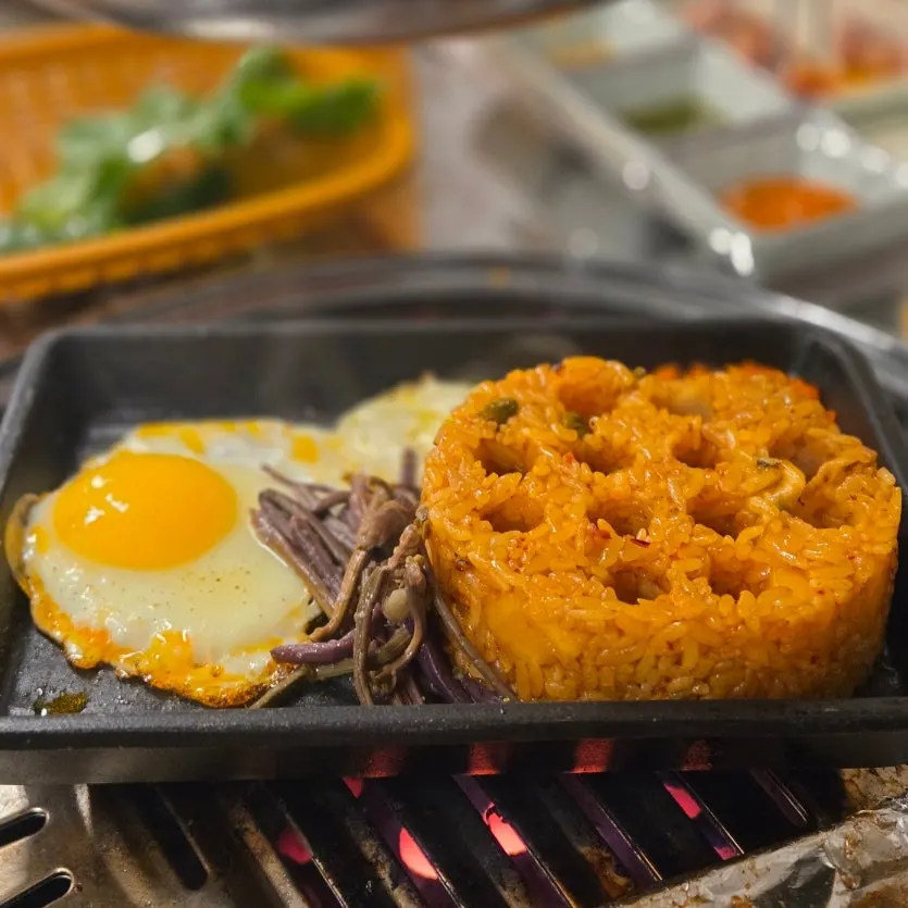 Flat bibim noodles ordered as a side dish