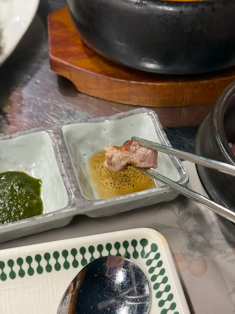 삼겹살과 된장찌개 마무리 한 상