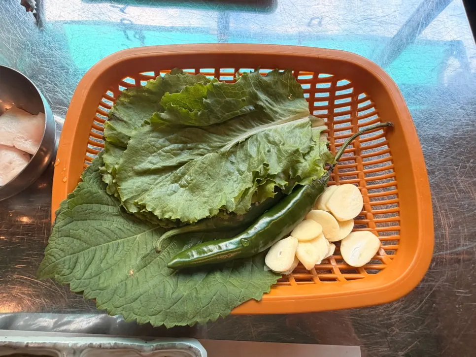 Well-aged napa cabbage kimchi and green onion kimchi side dishes
