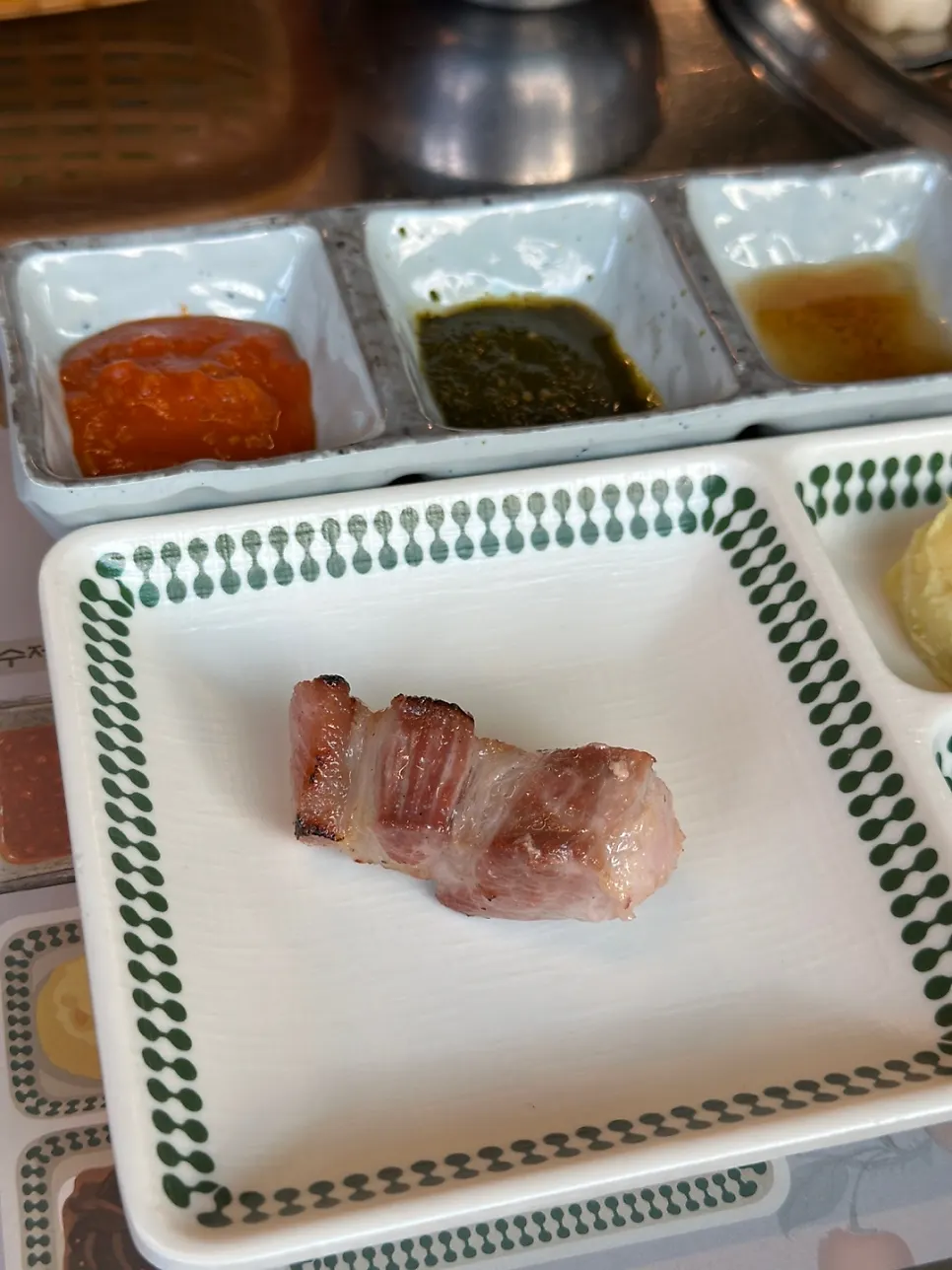 Thick teukmoksal grilled over charcoal with a smoky finish