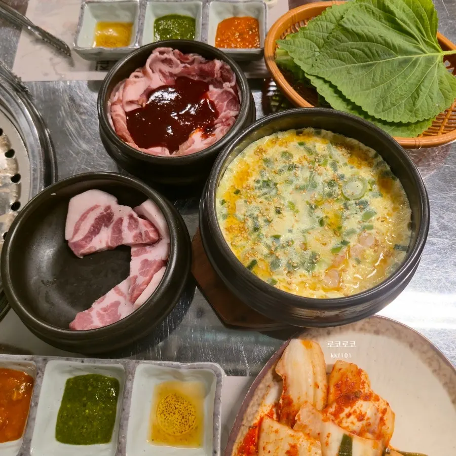 Close-up of shrimp egg custard topped with sesame oil