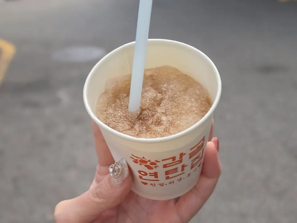 Plum and omija slushie for a palate cleanser
