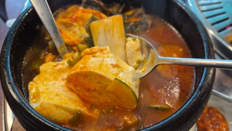 Complimentary sundubu jjigae