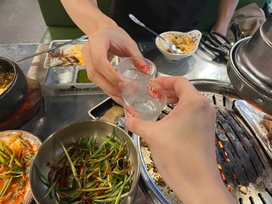 소주 안주로 좋은 고추장 삼겹살 구이