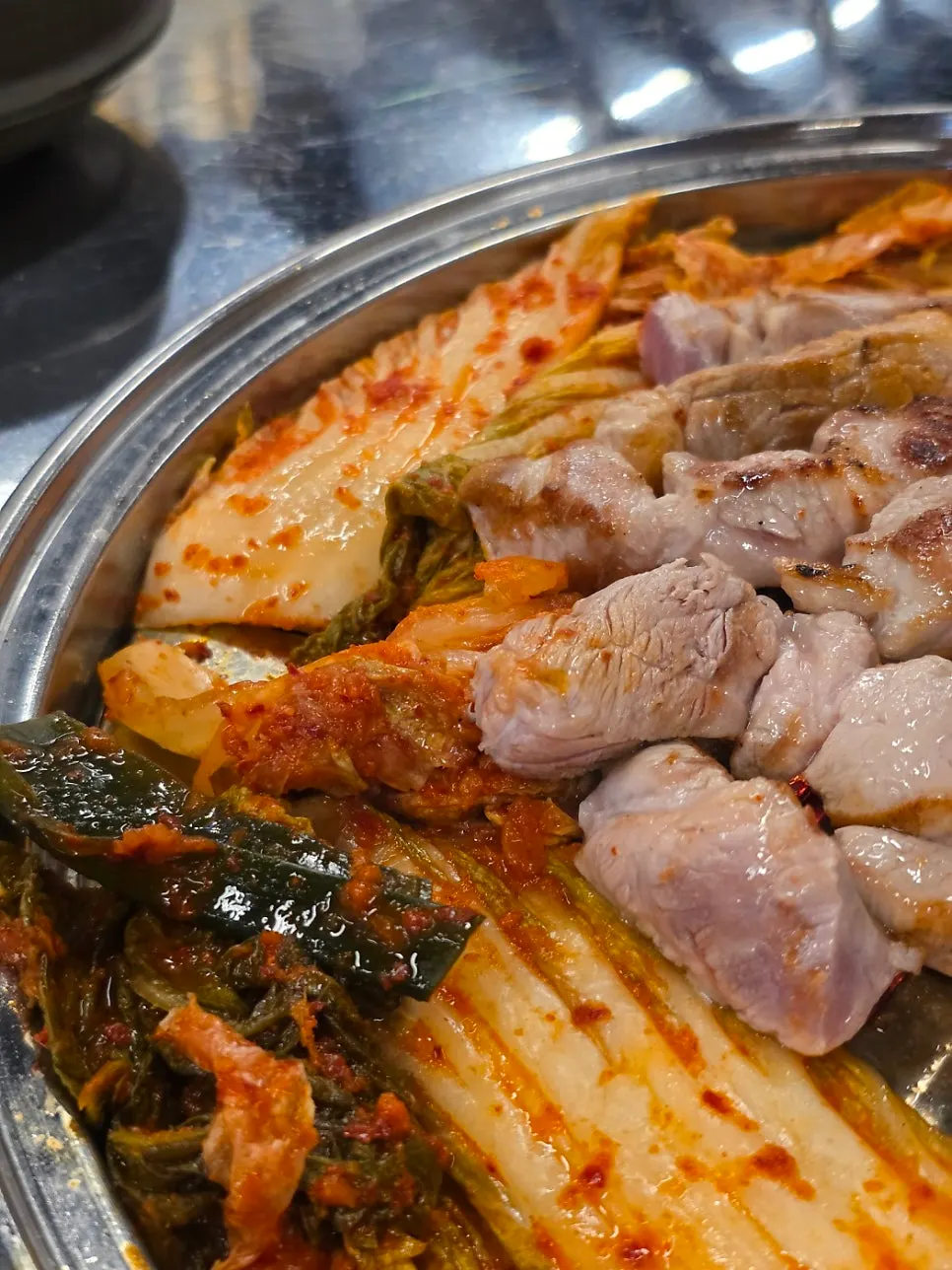 Close-up of jar-aged pork belly