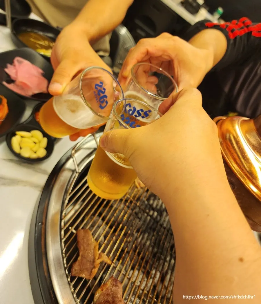 오리주물럭과 논알코올 맥주 한 잔