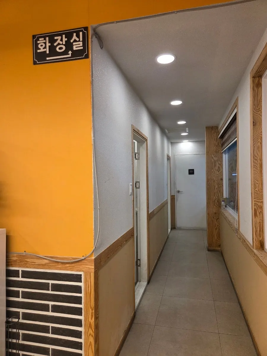 Sign for indoor separate men's and women's restrooms