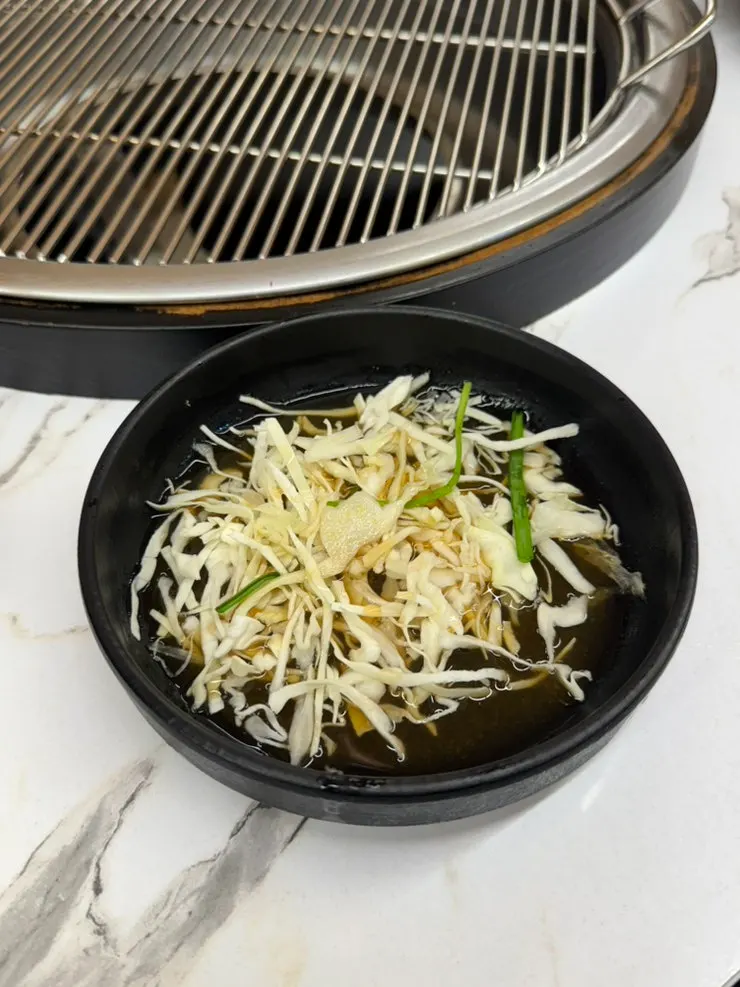 Plate of banchan brought from the self-serve bar