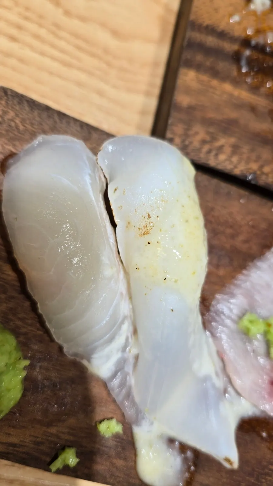 Close-up of a piece from the Ganghan Sushi 12-piece set