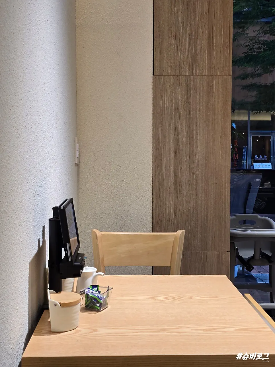 Self-service parking registration tablet by the door