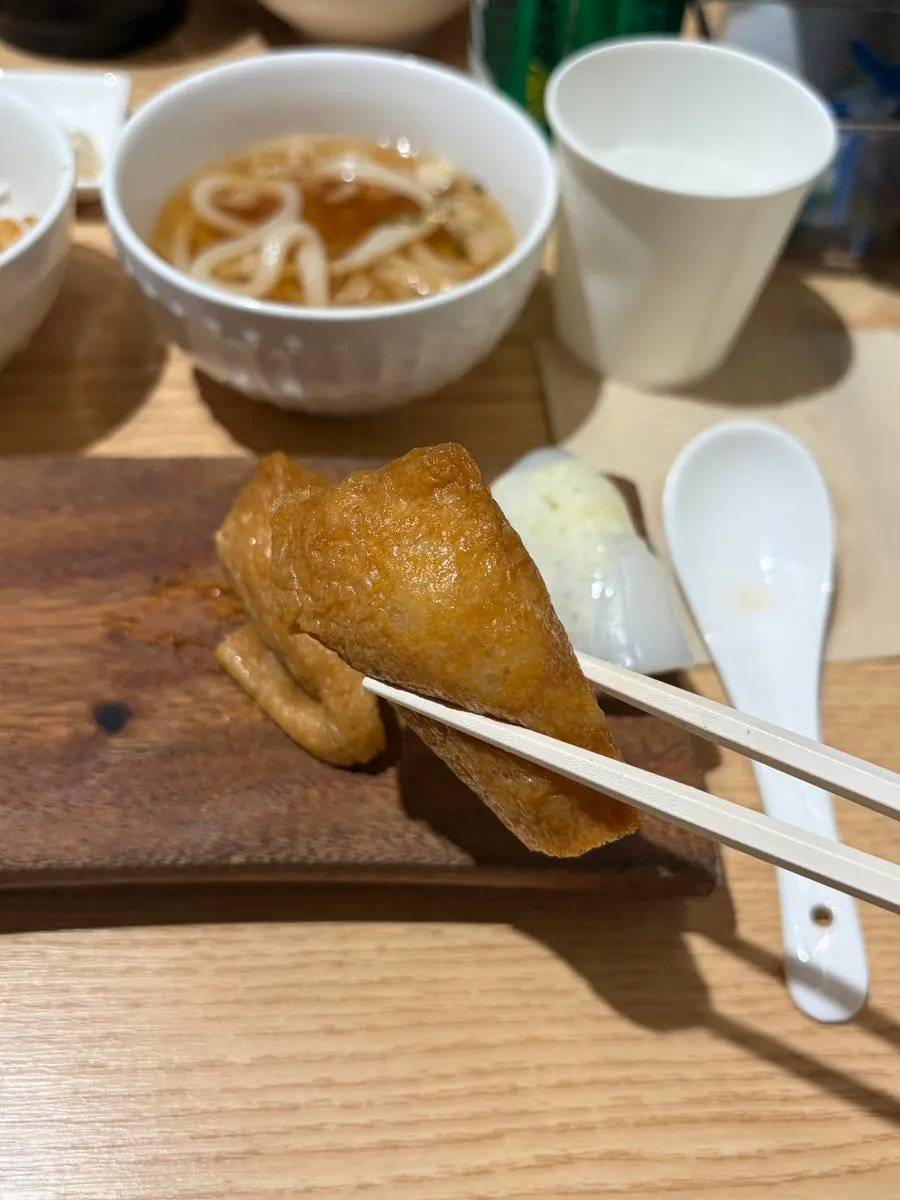 Two pieces of egg sushi included in the set